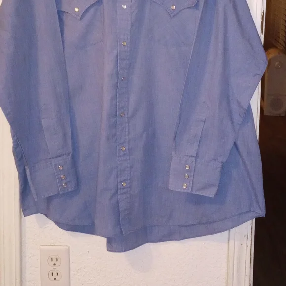 Plains Western Wear Pearl Snap Big Man Long Sleeve Shirt - Picture 2 of 8